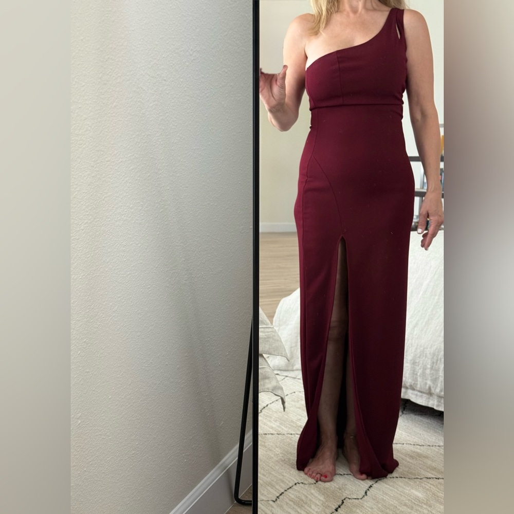 Lulu's Red One-Shoulder Cut Out Cocktail Dress